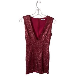 tobi red sequin dress Tobi Womens Dress Size S Red Sequins Scoop Neck Back Clubwear Sexy Micro Mini